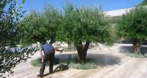 Ψεκασμός ζεόλιθου στα Πυργά.